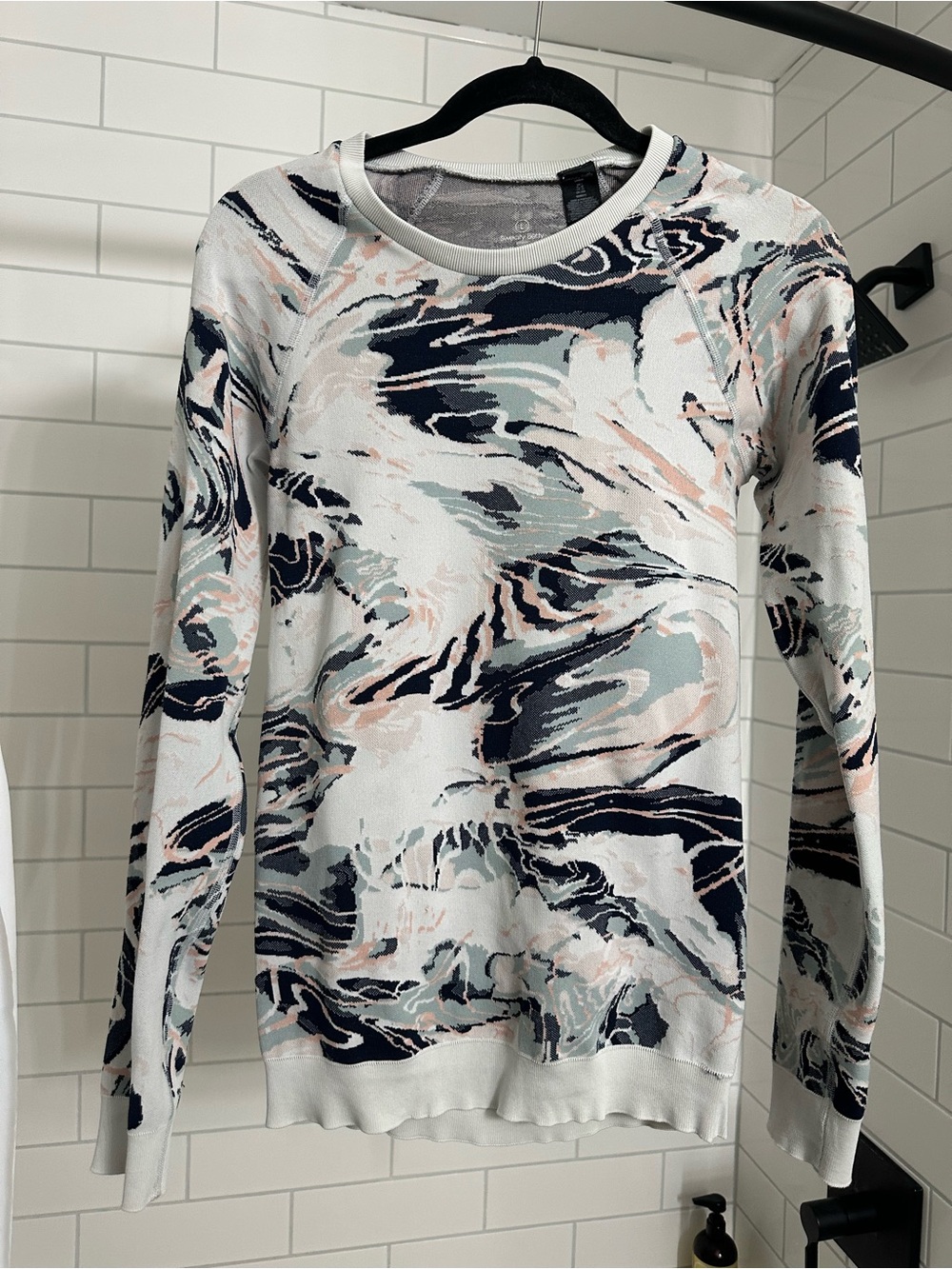 Women’s Abstract Print Long-Sleeve Sweaty Betty long sleeve - White/Blush/Navy